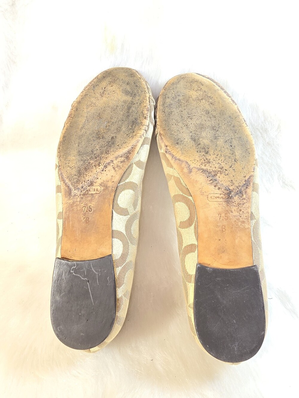 Coach Landon Gold & Gold Signature Ballet Flats - Picture 11 of 11